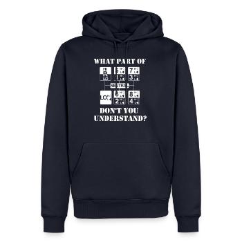 lkw fahrer trucker - Männer Premium Bio Hoodie - Navy - Vorne - Nico (187cm)