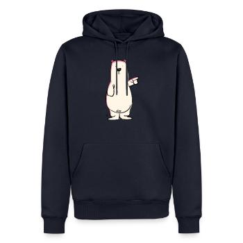Tee shirt Ours polaire - Sweat à capuche Premium bio Homme - bleu marine - Devant - Nico (187cm)