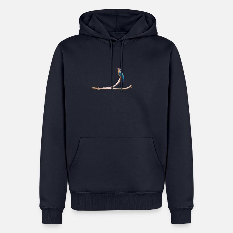 Eisvogel auf Ast - Männer Premium Bio Hoodie - Navy