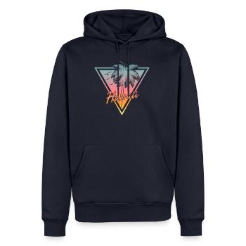 hawaii - Männer Premium Bio Hoodie - Navy - Vorne - Nico (187cm)