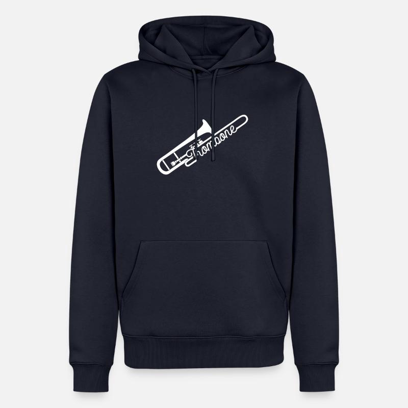 trombone - Sweat à capuche Premium bio Homme - bleu marine