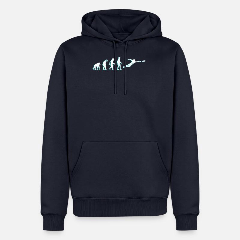 Evolution Frisbee - Männer Premium Bio Hoodie - Navy