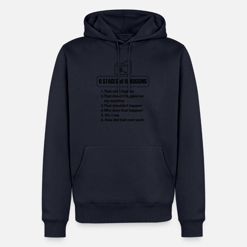 Cadeaux Programmeur Nerd Bug Developer - Sweat à capuche Premium bio Homme - bleu marine