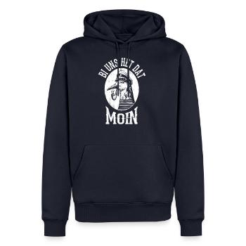 Plattdeutsch Norddeutsch Norddeutschland - Männer Premium Bio Hoodie - Navy - Vorne - Nico (187cm)