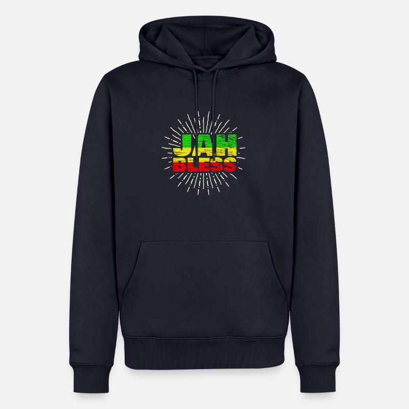 jah bless jaimca - Männer Premium Bio Hoodie - Navy