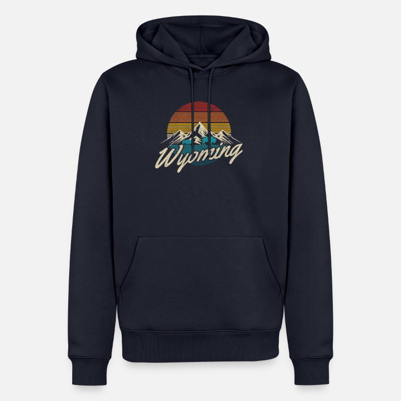 Wyoming - Sweat à capuche Premium bio Homme - bleu marine