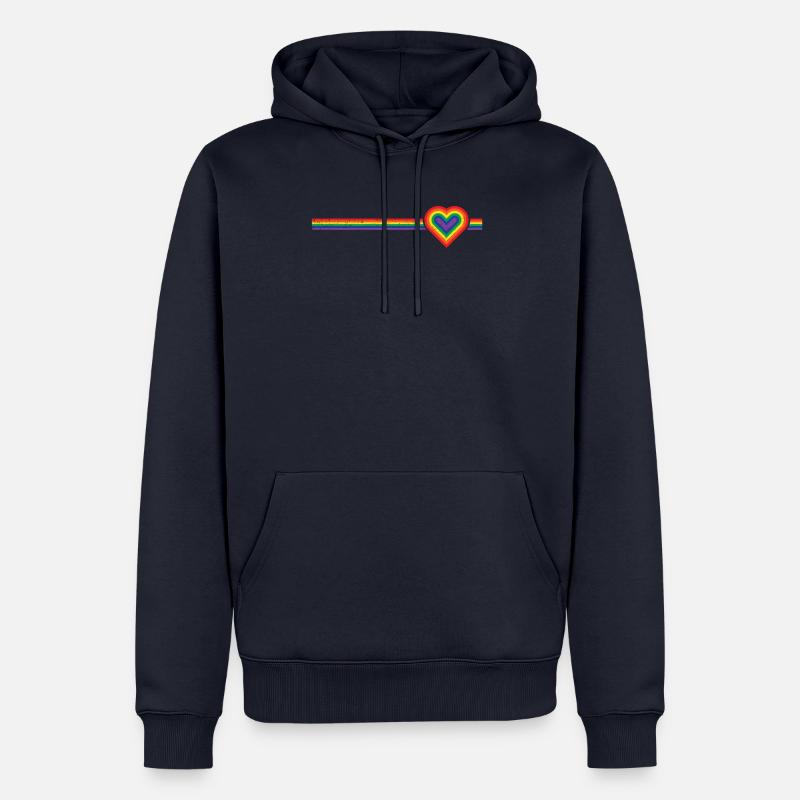 rainbow heart regenbogen herz - Männer Premium Bio Hoodie - Navy