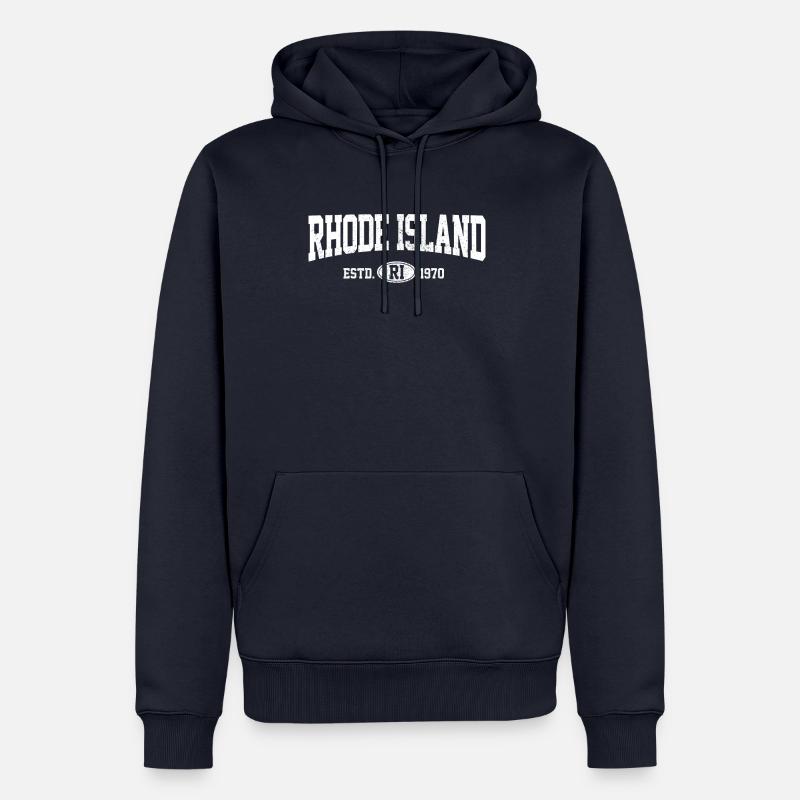 RHODE ISLAND - Sweat à capuche Premium bio Homme - bleu marine