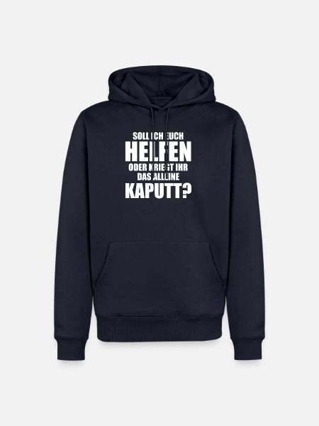 Soll ich HELFEN? - Männer Premium Bio Hoodie - Navy