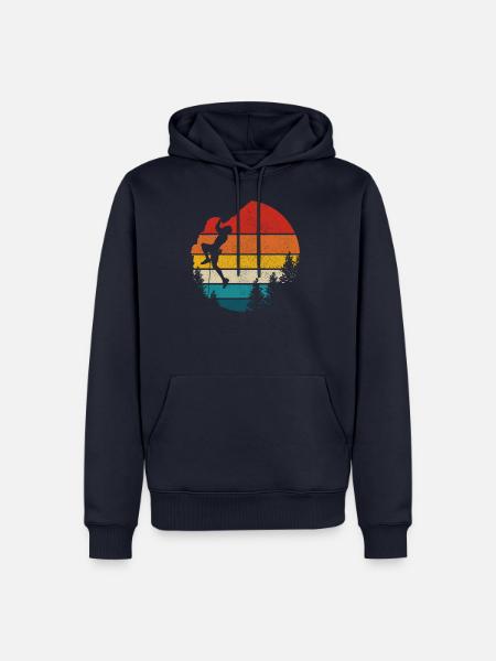 Vintage Klettern Bouldern Kletterer Geschenk - Männer Premium Bio Hoodie - Navy