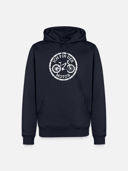 Ich Bin Der Motor Mountainbike Fahrrad Geschenk - Männer Premium Bio Hoodie - Navy