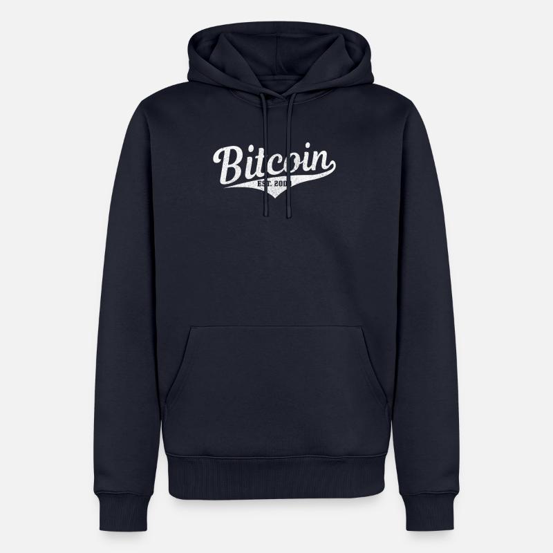 BITCOIN - Sweat à capuche Premium bio Homme - bleu marine