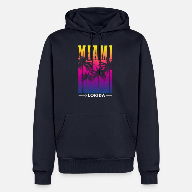 Miami Beach Florida - Männer Premium Bio Hoodie - Navy