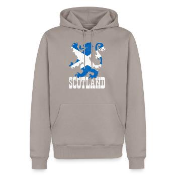 Schottland - Männer Premium Bio Hoodie - Taupe - Vorne - Nico (187cm)