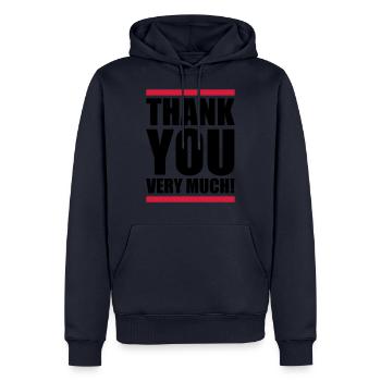 Thank you very much - Men’s Premium Organic Hoodie - navy - Front - Nico (187cm)