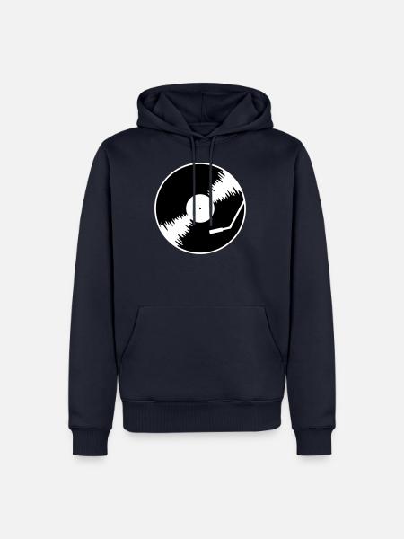 Schallplatte Vinyl DJ Plattenspieler - Männer Premium Bio Hoodie - Navy