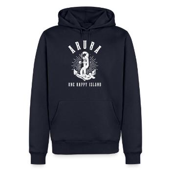 Aruba - Männer Premium Bio Hoodie - Navy - Vorne - Nico (187cm)