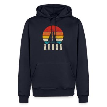 Aruba - Männer Premium Bio Hoodie - Navy - Vorne - Nico (187cm)