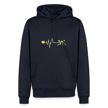 Mountains Puls Love - Männer Premium Bio Hoodie - Navy - Vorne - Nico (187cm)