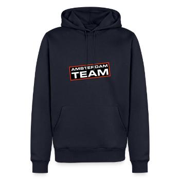 Amsterdam Team - Men’s Premium Organic Hoodie - navy - Front - Nico (187cm)