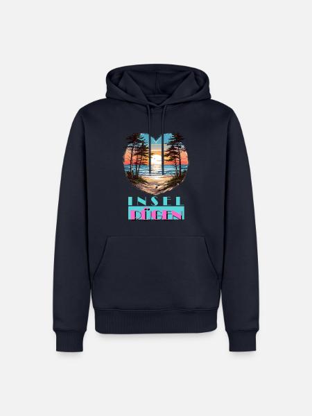 Insel Rügen Deutschland Sonne Strand Urlaub - Männer Premium Bio Hoodie - Navy