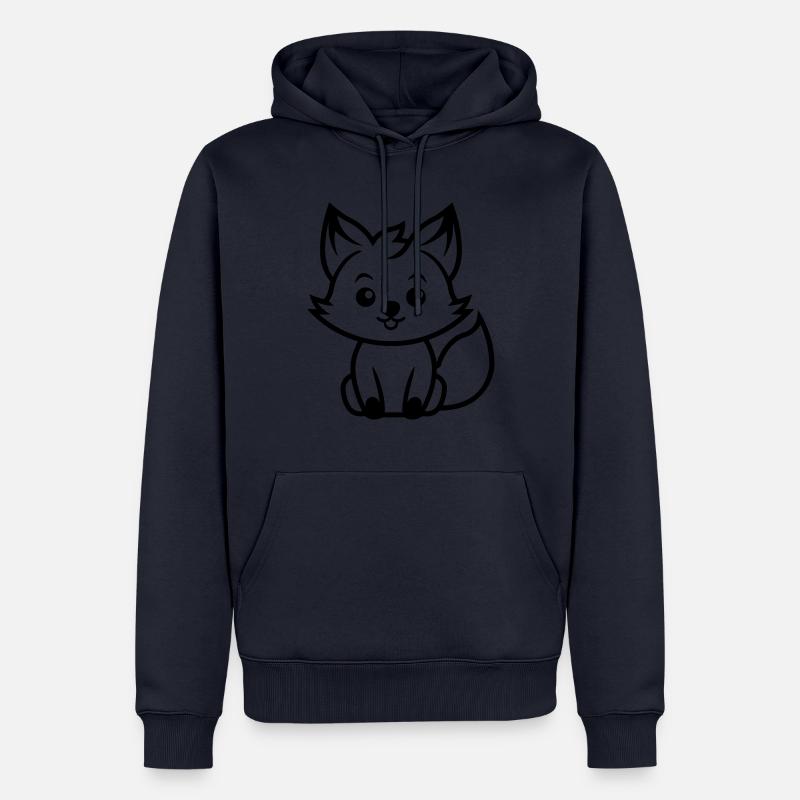 Renard - Sweat à capuche Premium bio Homme - bleu marine