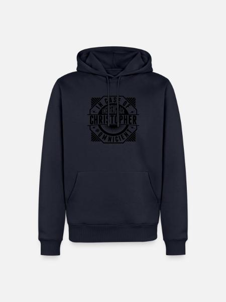 Im Notfall Fragen Sie Christopher - Männer Premium Bio Hoodie - Navy