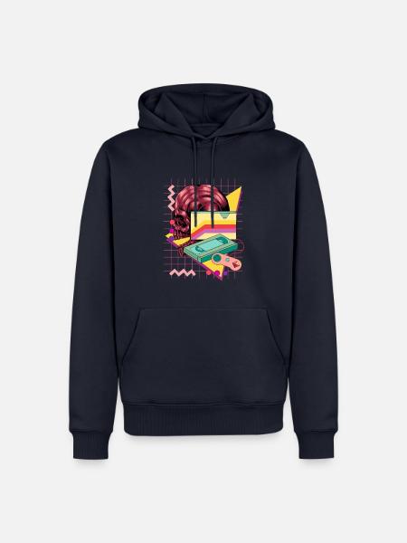 Retro Zocker und Gaming - Männer Premium Bio Hoodie - Navy