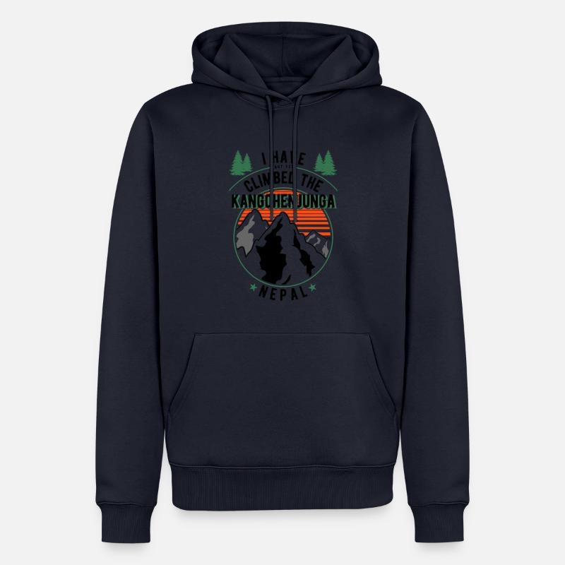 Wanderer - Kletterer Wanderwanderung Kangchenjunga - Männer Premium Bio Hoodie - Navy
