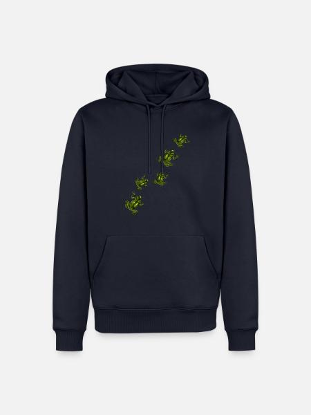 Frösche unterwegs - Froschwanderung - Männer Premium Bio Hoodie - Navy