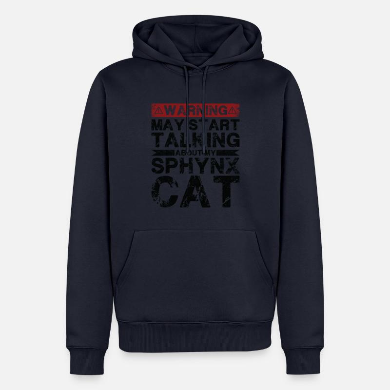 En parlant de chat Sphynx - Sweat à capuche Premium bio Homme - bleu marine