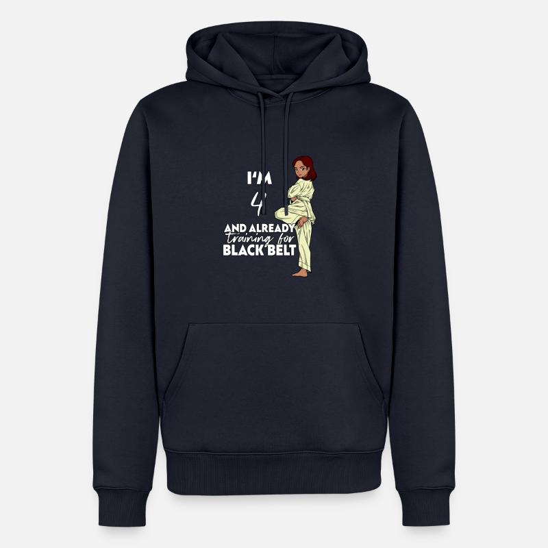 Ich bin 4 - Mädchen Karate - Männer Premium Bio Hoodie - Navy