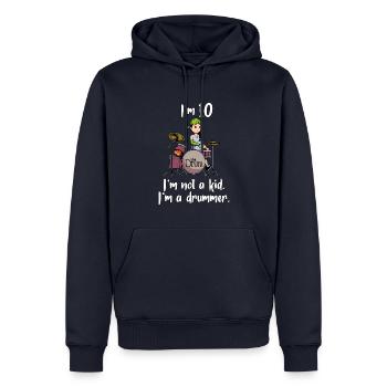 Ich bin 10 - Mädchen Schlagzeuger - Männer Premium Bio Hoodie - Navy - Vorne - Nico (187cm)