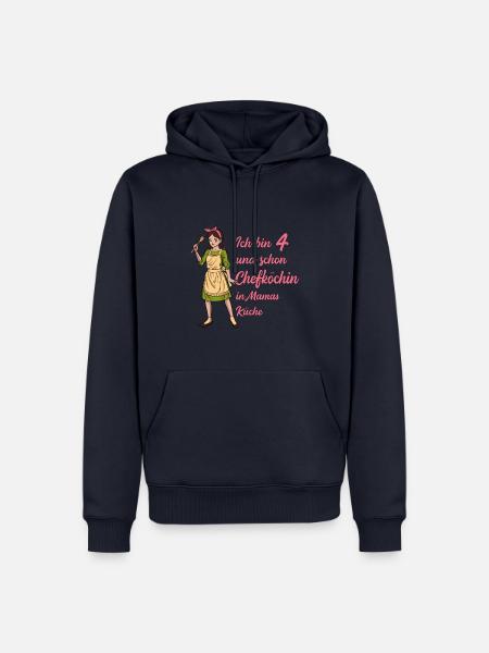 Ich bin 4 - Mädchen Koch - Männer Premium Bio Hoodie - Navy