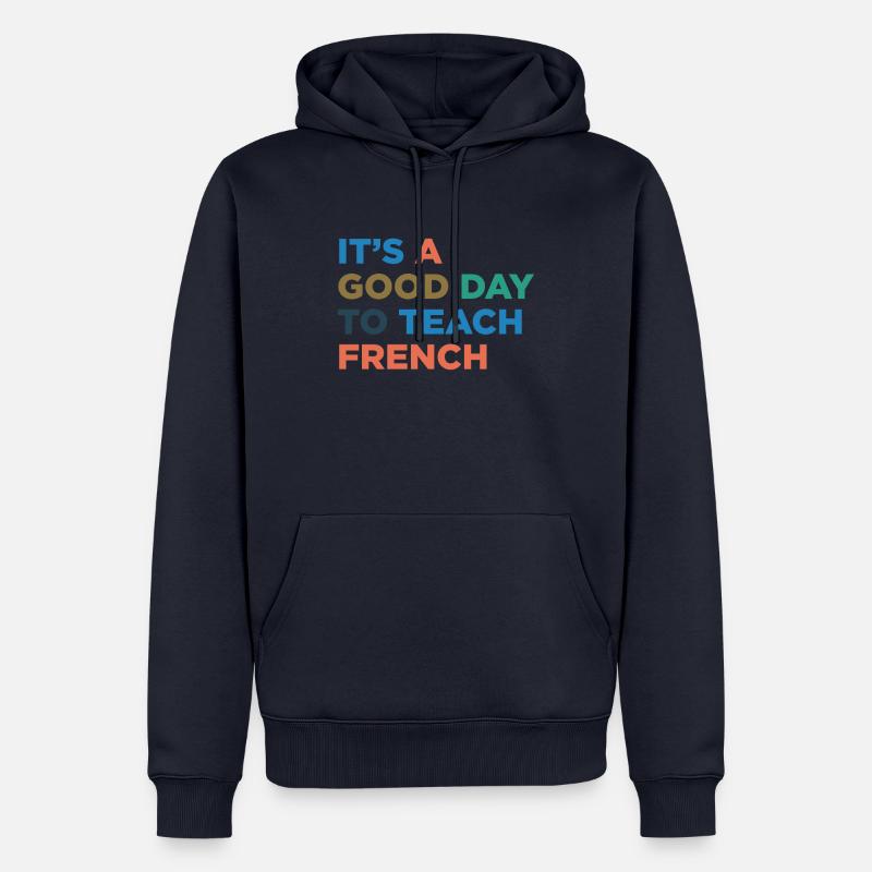 Enseigner Français enseignants - Sweat à capuche Premium bio Homme - bleu marine