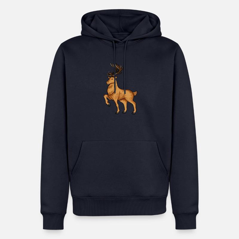 Dessin d’un renne - Sweat à capuche Premium bio Homme - bleu marine