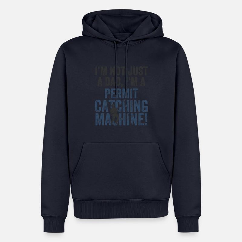 Daddy Catching – Permis de pêche - Sweat à capuche Premium bio Homme - bleu marine
