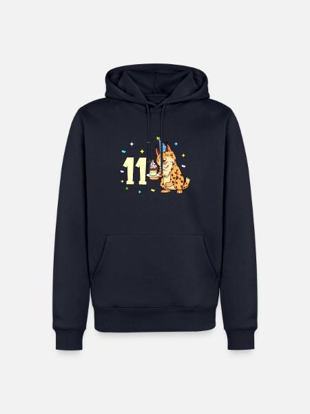 Mit Luchs - Kinder Geburtstag 11 Jahre - Männer Premium Bio Hoodie - Navy