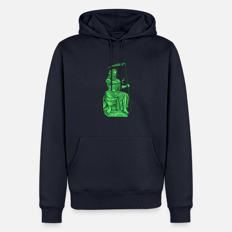 Dieu grec Kronos - Dieu romain Saturne - Sweat à capuche Premium bio Homme - bleu marine