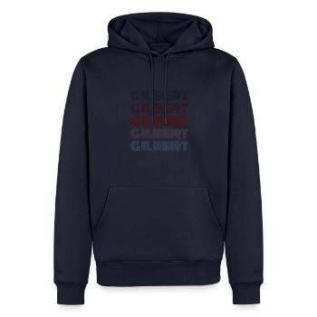 Vintage USA City - Retro Gilbert - Men’s Premium Organic Hoodie - navy - Front - Nico (187cm)
