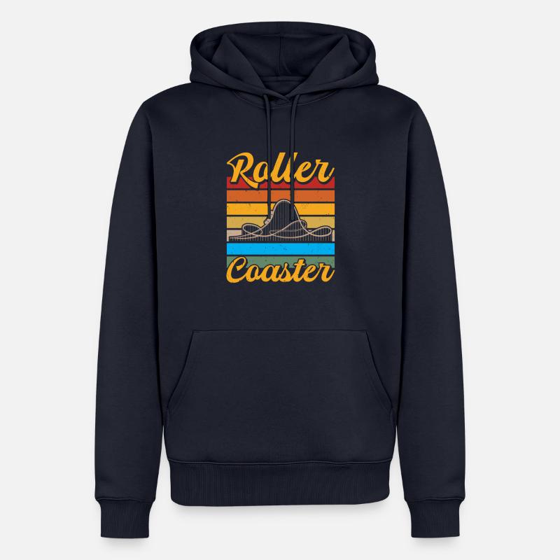 Roller Coaster, Achterbahn, Freizeitpark, Freude - Männer Premium Bio Hoodie - Navy
