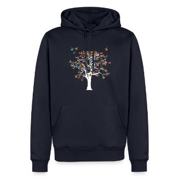 Schmetterlingsbaum Schönes Design - Schmetterlinge - Männer Premium Bio Hoodie - Navy - Vorne - Nico (187cm)