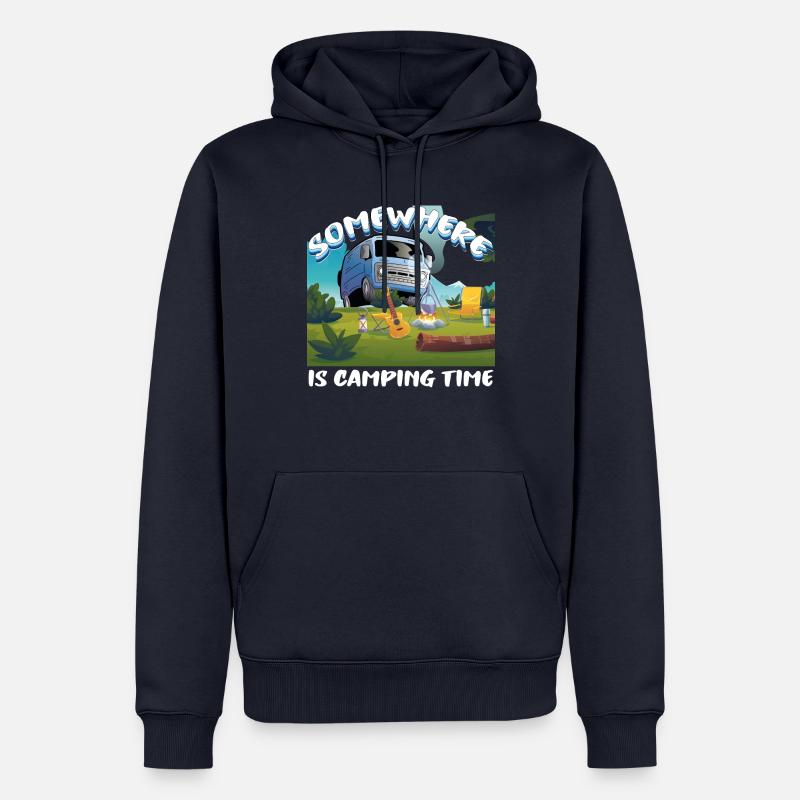 Somewhere is camping time - Männer Premium Bio Hoodie - Navy