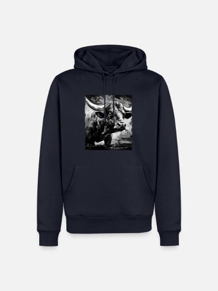 Bulle Porträt Taurus - Männer Premium Bio Hoodie - Navy