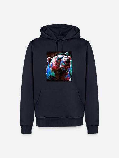 Eisbär Porträt Polar bär - Männer Premium Bio Hoodie - Navy