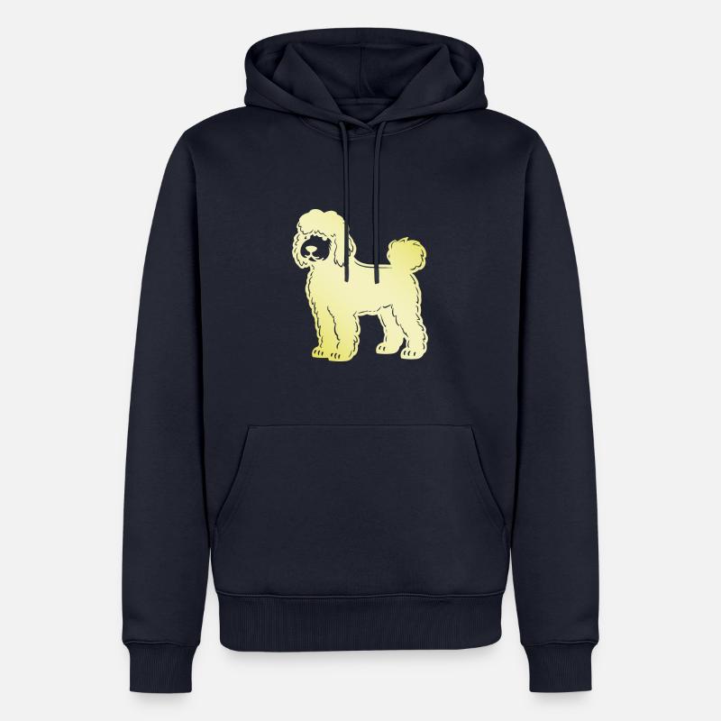 Silhouette de chien caniche - Sweat à capuche Premium bio Homme - bleu marine