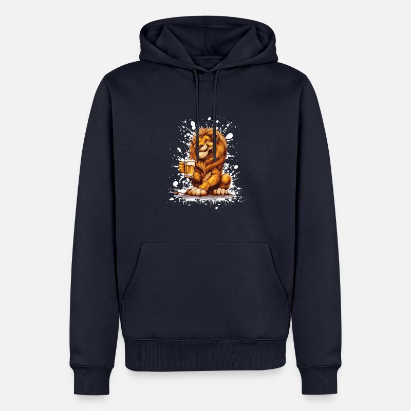 Bière Lion Drôle - Sweat à capuche Premium bio Homme - bleu marine
