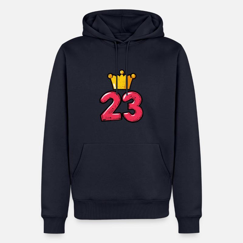 Couronne à 23 chiffres - Sweat à capuche Premium bio Homme - bleu marine