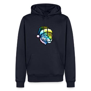 Gepard Kopf Weihnachten Portät Bunt - Männer Premium Bio Hoodie - Navy - Vorne - Nico (187cm)