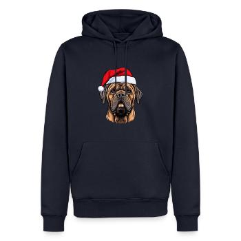 Mastiff Dog Head Christmas Portrait - Men’s Premium Organic Hoodie - navy - Front - Nico (187cm)